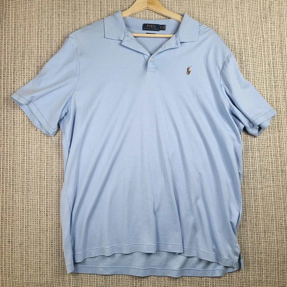 Polo Ralph Lauren‎ Polo Shirt Mens XL Light Blue Classic Fit Pony Golf Preppy